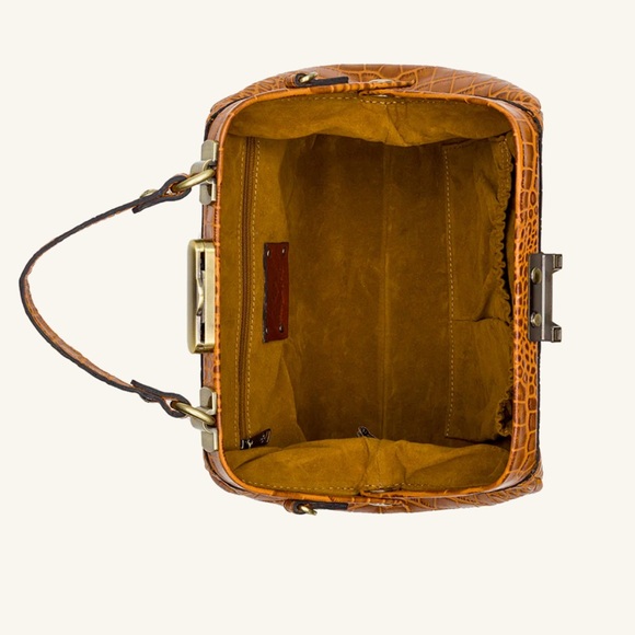 Patricia Nash Brown Gracchi Frame Tooled Leather Satchel Crossbody Bag STUNNING! - Picture 11 of 11